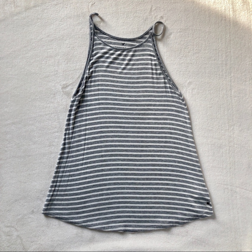 Grey & White Striped Tank✨